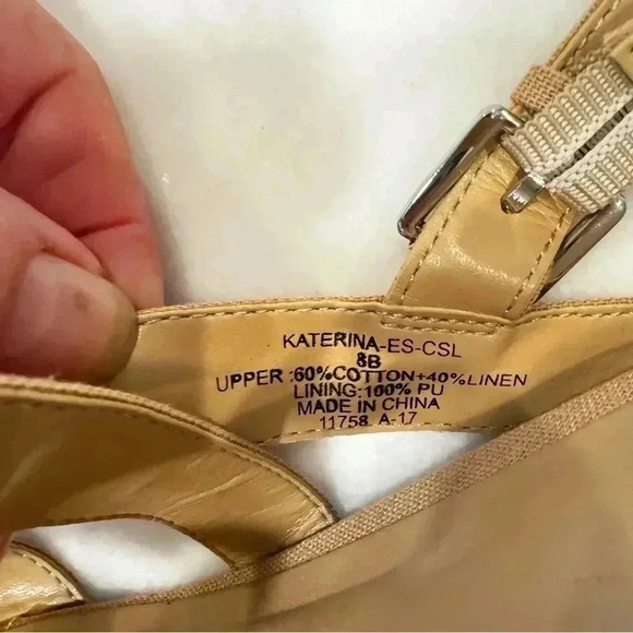 Lauren Ralph Lauren Katerina Espadrille Wedge Sandals Ivory Size 8 - Picture 8 of 10